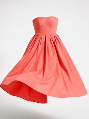 BabyBoo Strapless Coral Tea-Length Prom & Party Dress